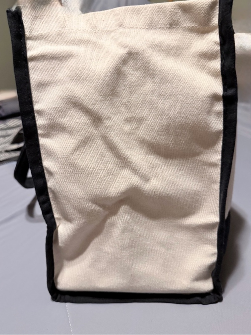 Monogram Canvas Tote Bag in Black and Cream - Picture 4 of 10